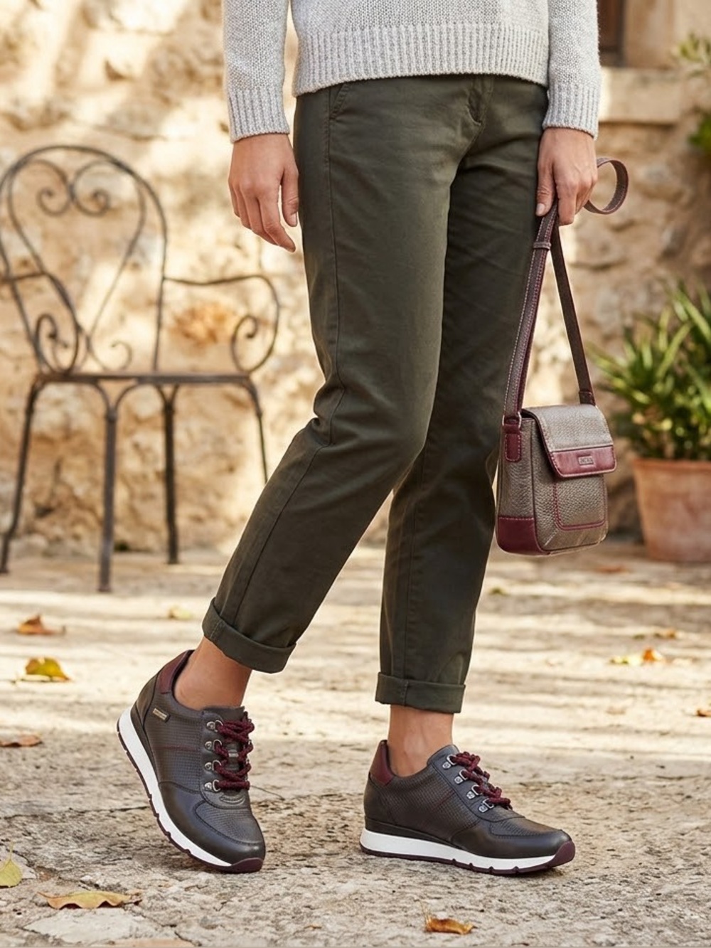 🆕 NIB Pikolinos Mundaka Sneaker - grey/maroon Sz 37